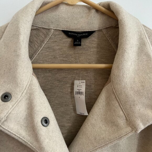 NWT Banana Republic Women's Tan Wool Coat with tie - Picture 3 of 6